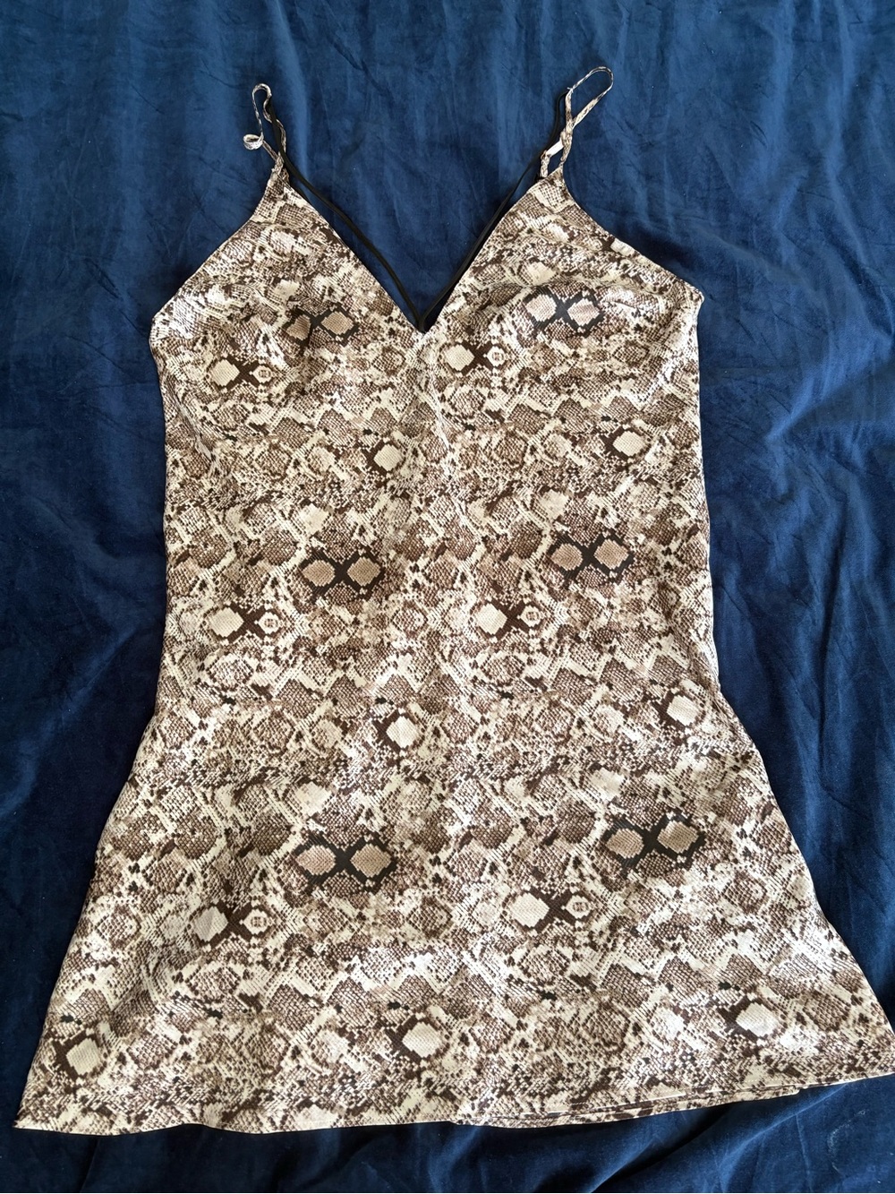 Victoria's Secret Black and Beige animal Print Lingerie slip dress - low back